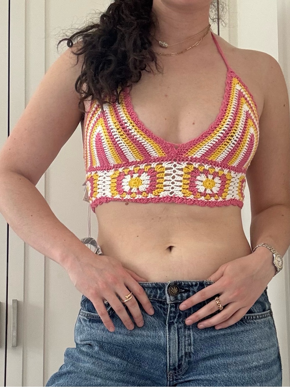 Princess Polly Crochet Halter Bralette NWT Size M/L